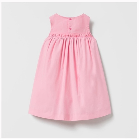 Zara • Baby Girls Poplin Bow Dress Pink Size 2-3 - Picture 4 of 5